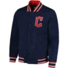 Cleveland Guardians One Color Navy Secret Full-Snap Polyester Varsity Jacket