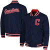 Cleveland Guardians One Color Navy Secret Full-Snap Polyester Varsity Jacket - Image 3