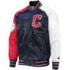 Cleveland Guardians Starter Reliever Full-Snap Satin Varsity Jacket