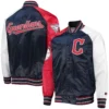 Cleveland Guardians Starter Reliever Full-Snap Satin Varsity Jacket - Image 4