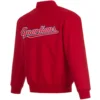 Cleveland Guardians Satin Red Varsity Jacket - Image 2
