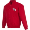 Cleveland Guardians Satin Red Varsity Jacket