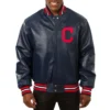 Cleveland Indians  Full Leather Black Varsity Jacket