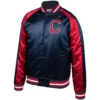 Cleveland Indians Colorblocked Full-Snap Satin Varsity Jacket