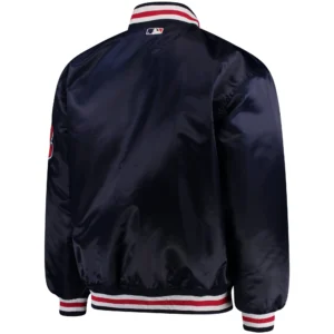 Alternative view of Cleveland Indians Majestic Big & Tall Full-Snap Satin Varsity Jacket