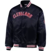 Cleveland Indians Majestic Big & Tall Full-Snap Satin Varsity Jacket