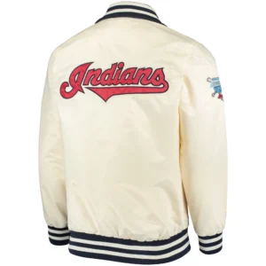 Alternative view of Cleveland Indians Starter The Captain II Full-Zip Satin Varsity Jacket