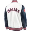 Cleveland Indians Starter The Legend Rib Knitted Satin Varsity Jacket - Image 2