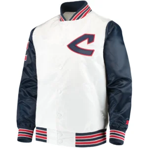 Cleveland Indians Starter The Legend Rib Knitted Satin Varsity Jacket