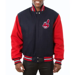 Cleveland Indians Full Wool Two Tone Varsity Jacket