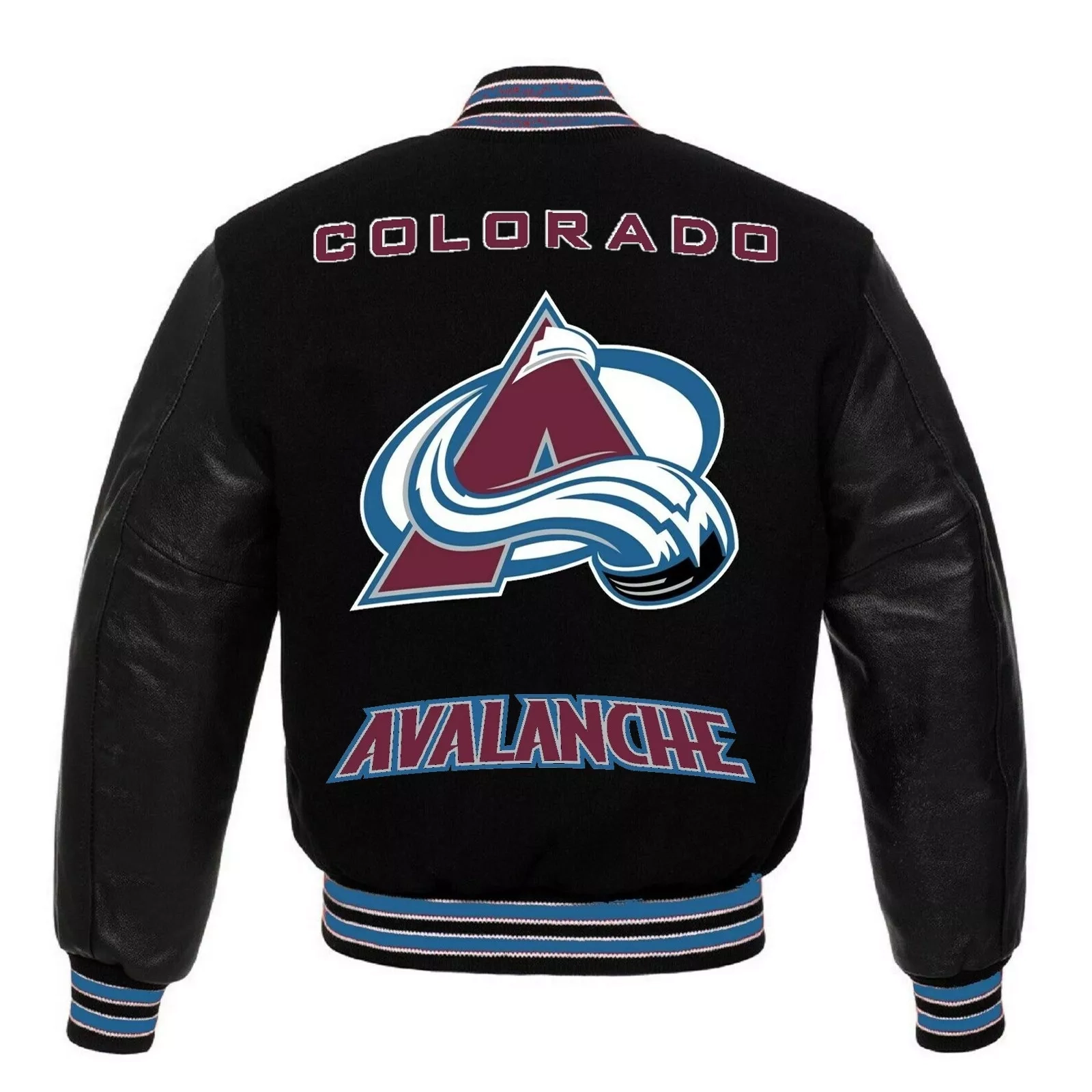 Colorado Avalanche Letterman Wool & Leather Varsity jacket - Image 2