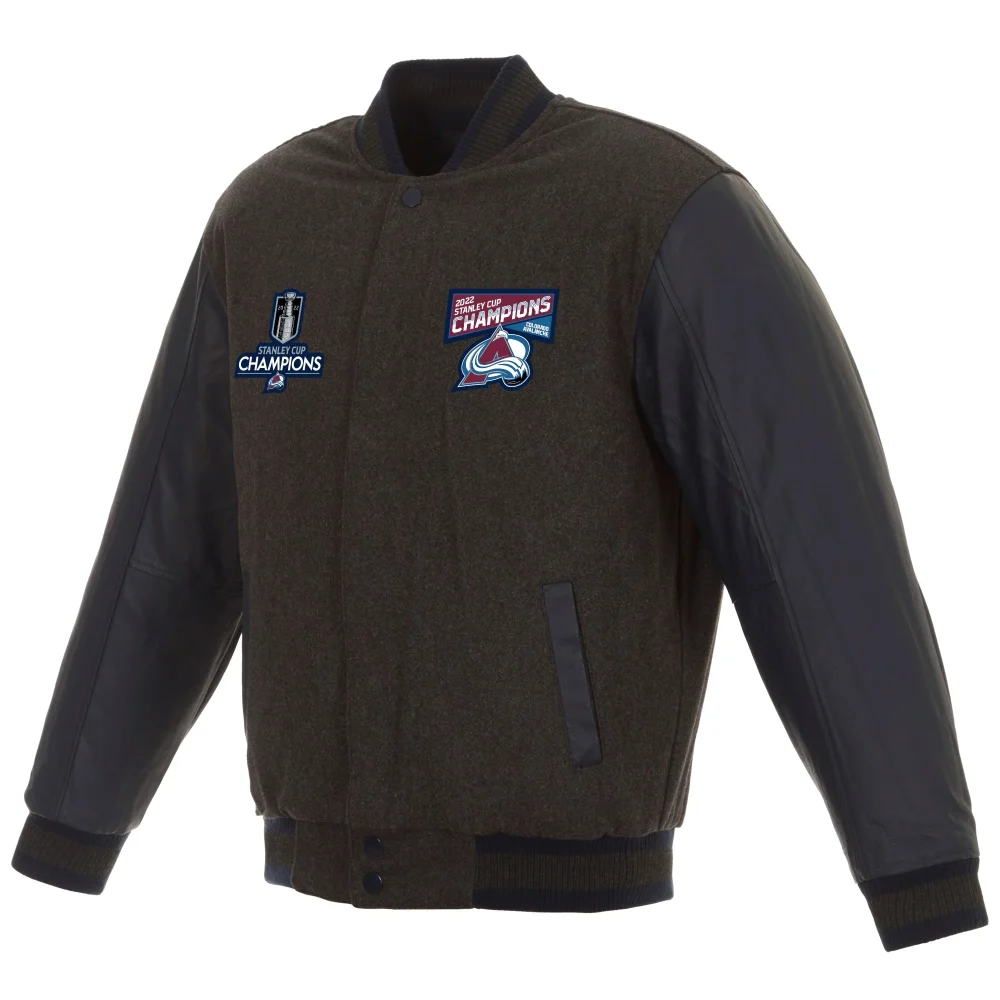 Colorado Avalanche Stanley Cup Champions Wool & Leather Jacket