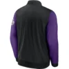 Colorado Rockies Rib Knitted Full-Zip Lightweight Bomber Varsity Jacket Black & Purple - Image 2