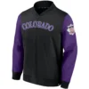 Colorado Rockies Rib Knitted Full-Zip Lightweight Bomber Varsity Jacket Black & Purple