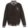 Alternative view of Colorado Rockies Two-Tone Reversible Fleece Varsity Jacket Gray & Black