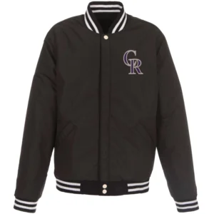 Alternative view of Colorado Rockies Two Tone Wool & Leather Varsity Jacket