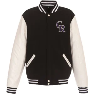 Colorado Rockies Two Tone Wool & Leather Varsity Jacket