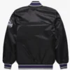 Colorado Rockies X Starter Heavyweight Full-Snap Black Satin Varsity Jacket - Image 2