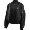 Columbus Blue Jackets Bomber Full-Zip Satin Varsity Black Jacket