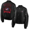 Columbus Blue Jackets Bomber Full-Zip Satin Varsity Black Jacket - Image 3