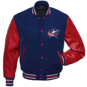 Columbus Blue Jackets Letterman Wool & Leather Varsity Jacket