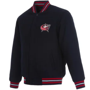 Columbus Blue Jackets Navy Full Wool One Color Varsity Jacket