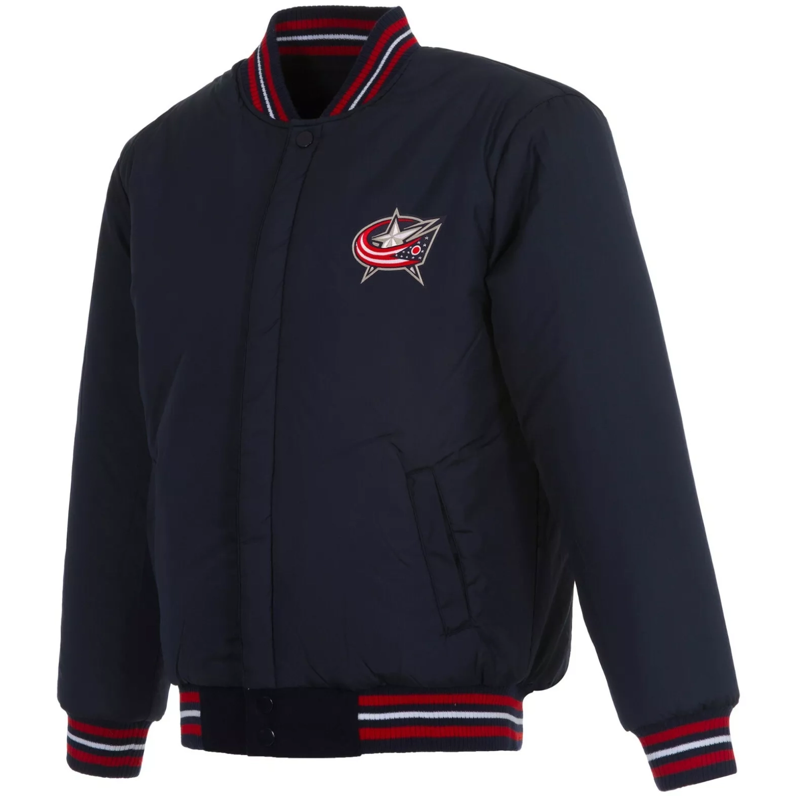 Columbus Blue Jackets Navy Full Wool One Color Varsity Jacket - Image 2