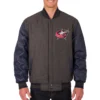 Columbus Blue Jackets Wool & Leather Reversible Varsity Jacket Charcoal/Navy