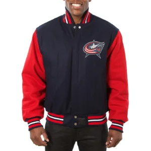 Columbus Blue Jackets Two Tone Full Wool Varsity Jacket