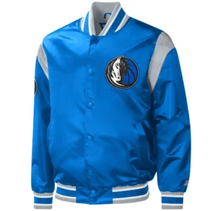 Dallas Mavericks Prime Time Basketball Team Players Satin Varsity Jacket