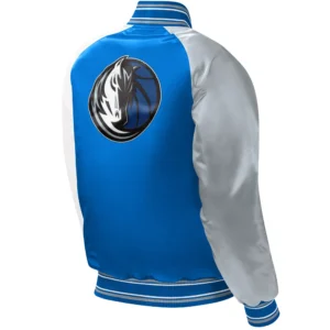 Alternative view of Dallas Mavericks Lead Off Basketball Team Satin Varsity Jacket