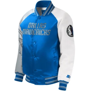 Dallas Mavericks Lead Off Basketball Team Satin Varsity Jacket