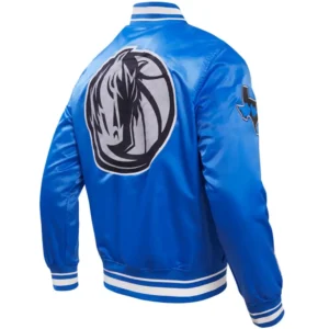 Alternative view of Dallas Mavericks Classic Rib Satin Varsity Jacket