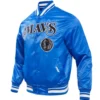 Dallas Mavericks Classic Rib Satin Varsity Jacket