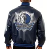 Dallas Mavericks Full Leather Black Varsity Jacket - Image 2
