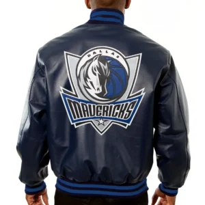 Alternative view of Dallas Mavericks Full Leather Black Varsity Jacket