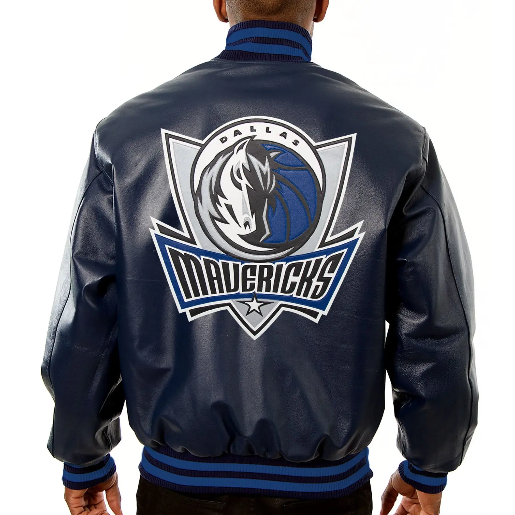 Dallas Mavericks Full Leather Black Varsity Jacket - Image 2