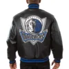 Dallas Mavericks Full Leather Varsity Black Jacket - Image 2