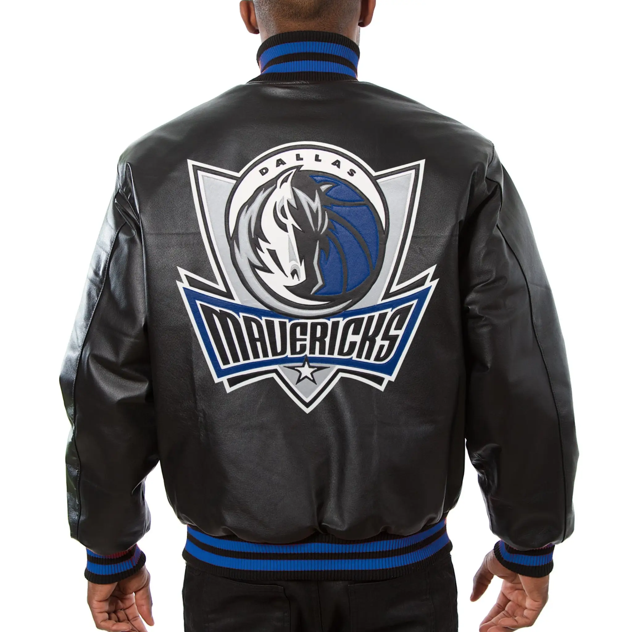 Dallas Mavericks Full Leather Varsity Black Jacket - Image 2