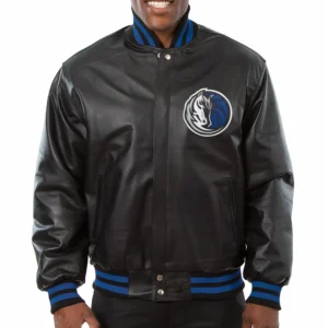 Dallas Mavericks Full Leather Varsity Black Jacket