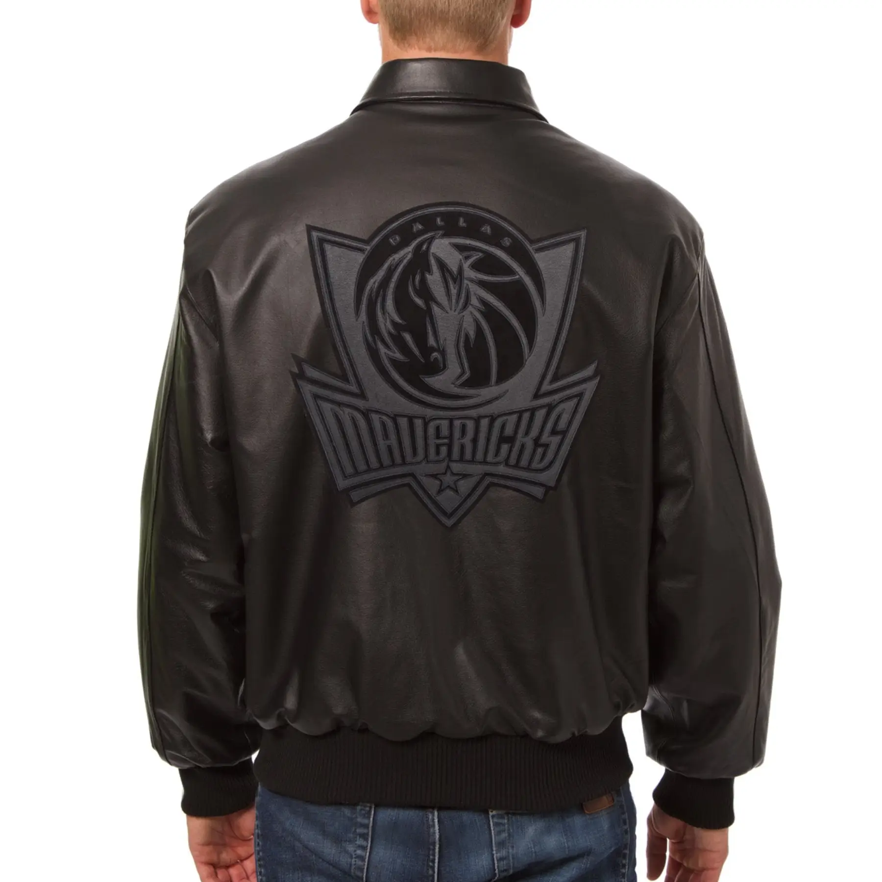 Dallas Mavericks Full Leather Black Varsity Jacket - Image 2