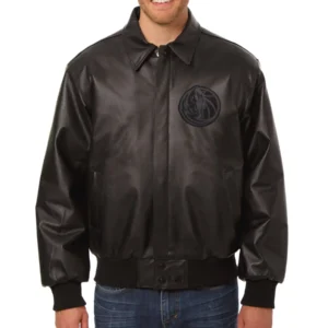 Dallas Mavericks Full Leather Black Varsity Jacket