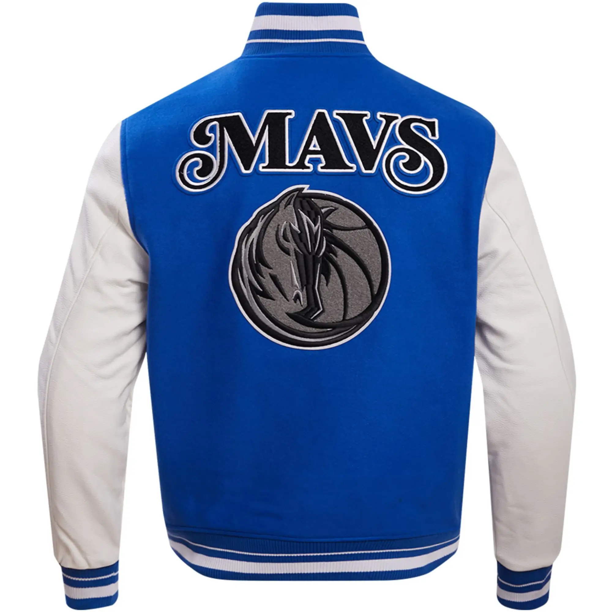 Dallas Mavericks Script Tail Wool & Faux Leather Varsity Jacket - Image 2