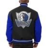 Dallas Mavericks Full Wool Two Tone Varsity Jacket Black & Blue - Image 2