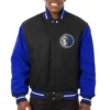 Dallas Mavericks Full Wool Two Tone Varsity Jacket Black & Blue