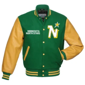 Minnesota North Stars Letterman Green & Yellow Varsity jacket