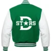 Alternative view of Dallas Stars Letterman Green/White Varsity Jacket