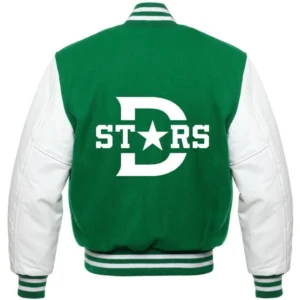 Alternative view of Dallas Stars Letterman Green/White Varsity Jacket