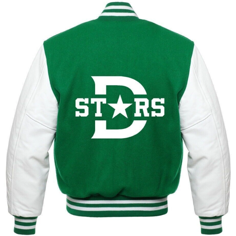 Dallas Stars Letterman Green/White Varsity Jacket - Image 2