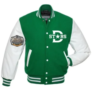 Dallas Stars Letterman Green & White Varsity Jacket